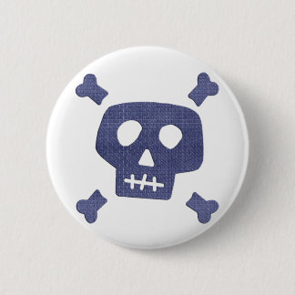 Denim-Schädel Button