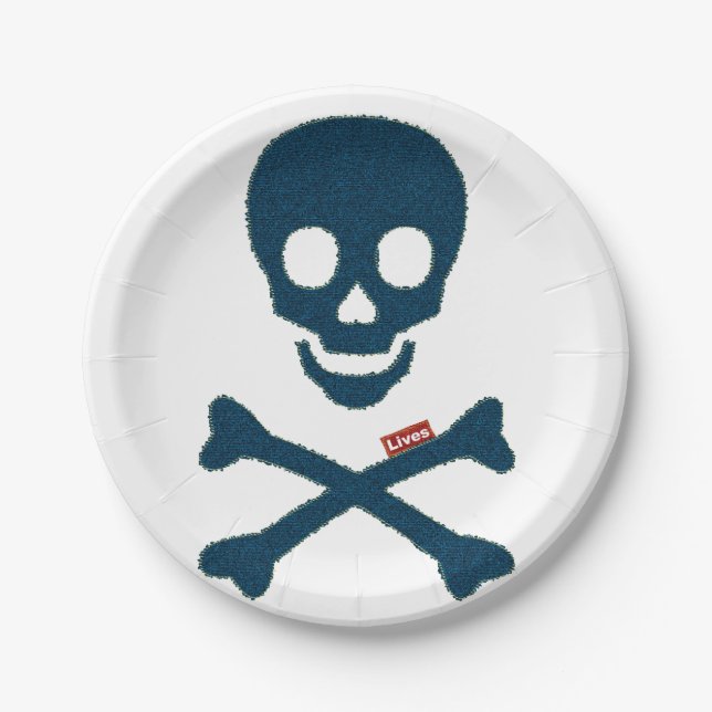 Denim Skull Pappteller (Vorderseite)
