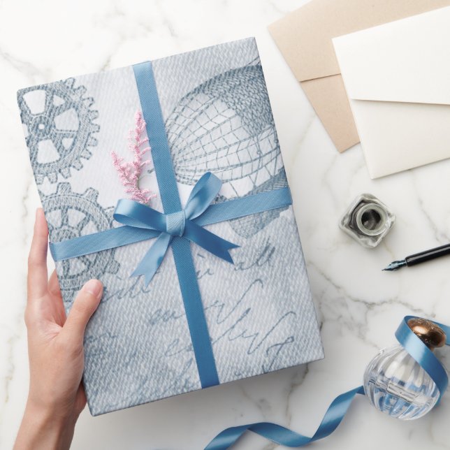 Denim Steampunk Geschenkpapier (Schenken)