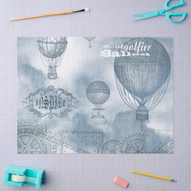 Denim Steampunk Seidenpapier (Basteln)