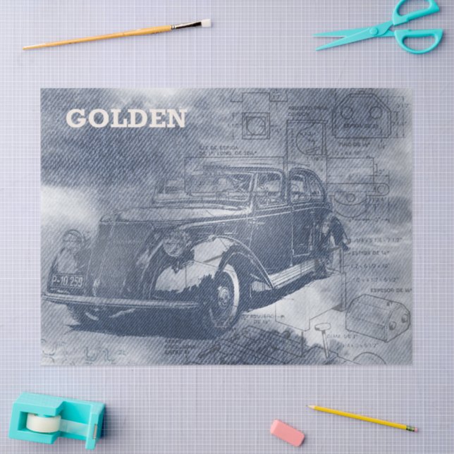 Denim Steampunk Seidenpapier (Basteln)