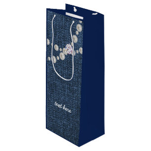Denim Tasche, blau denim Geburtstagsparty Geschenk Geschenktüte Für Weinflaschen