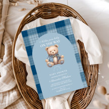 Denim Teddy Bear Baby Shower