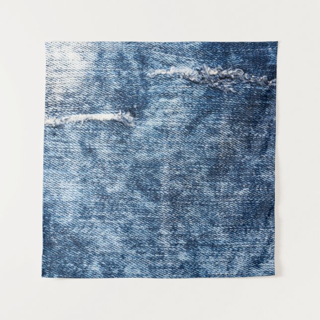 Denim Textur: blaue Jeans Hintergrund. Wandteppich (Vorderseite)