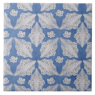 Denim Textur mit Lace Repeat Muster Fliese
