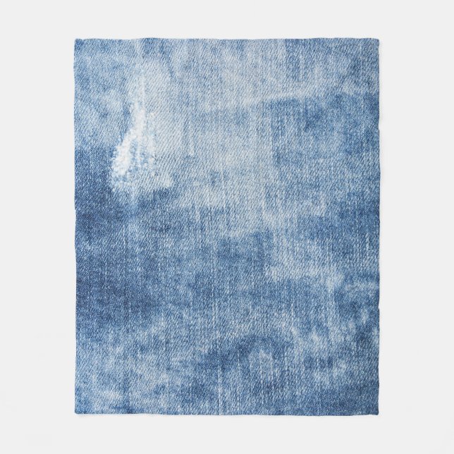 Denim Texture: Rugged Holes. Fleecedecke (Vorderseite)