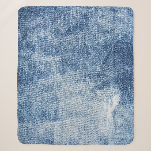 Denim Texture: Rugged Holes. Sherpadecke (Vorderseite)