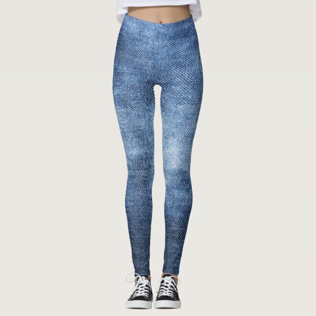 Denim Texture: Worldof Fabric Background Leggings (Vorderseite)