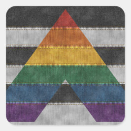 Denim Textured Seamless LGBT-Allrounder-Flagge Quadratischer Aufkleber