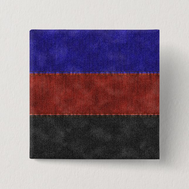 Denim Textured Seamless Polyamory Pride Flag  Button (Vorderseite)