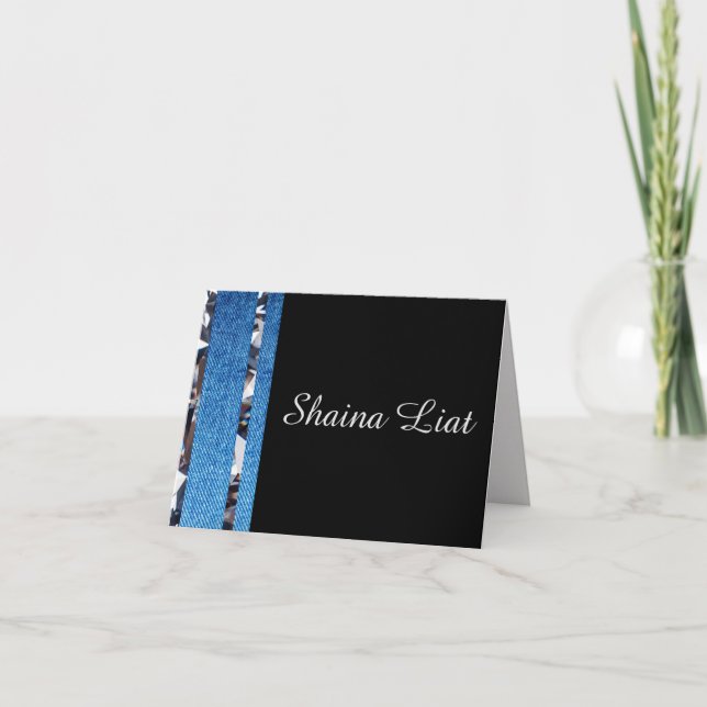 Denim u. Diamanten danken Ihnen zu merken Dankeskarte (Vorderseite)