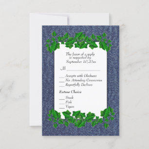 Denim UAWG w Menu RSVP Karte