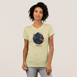 Denim und Blume auf Shirt Wildblume Denim