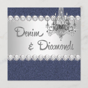 Denim und Diamant Party Einladungen