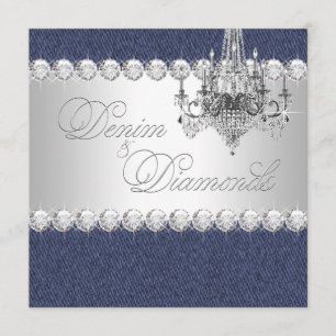 Denim- und Diamant-Party-Einladungen Einladung