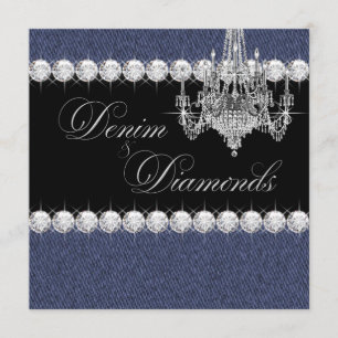 Denim- und Diamant-Party-Einladungen Einladung