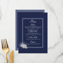 Denim und Diamanten blau Menükarte