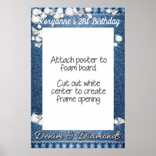Denim und Diamanten Fotoautomaten Rahmen Prop Post Poster