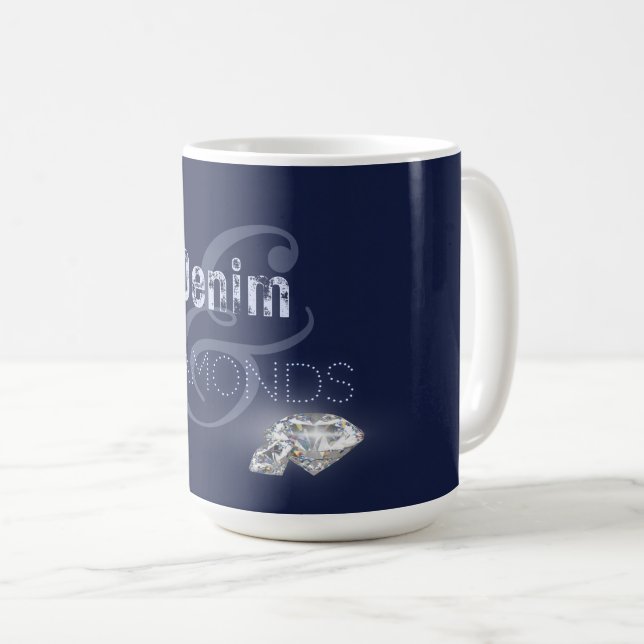 Denim und Diamanten-Kaffee-Tasse Kaffeetasse (VorderseiteRechts)