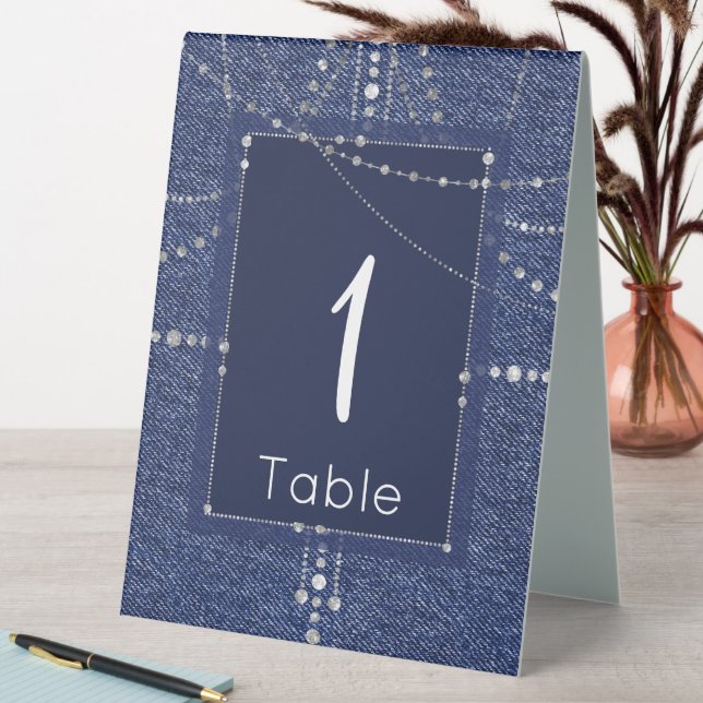 Denim und Diamanten Tischaufsteller (In Situ (Tisch))