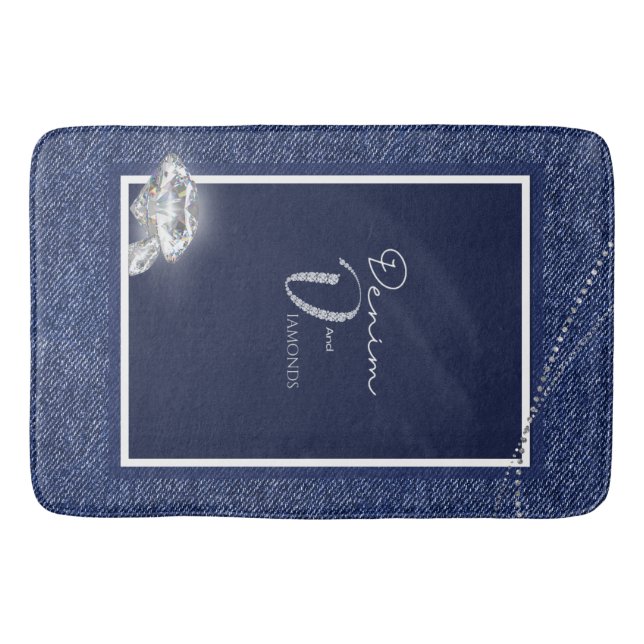 Denim- und Diamantenbadematte Badematte (Vorderseite)