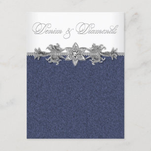 Denim- und Diamantparty Einladung