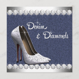 Denim und Diamonds Geburtstagsparty Einladungen