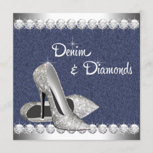 Denim und Diamonds Geburtstagsparty Einladungen
