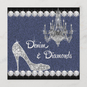 Denim und Diamonds Geburtstagsparty Einladungen