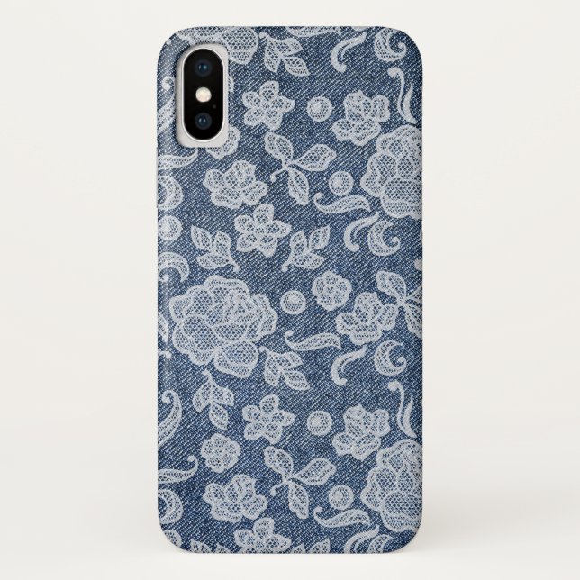 Denim und Lace Chic Glam Phone Case (Rückseite)