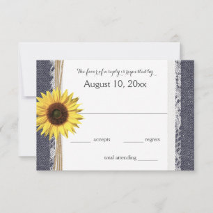 Denim und Lace Sunflower Wedding RSVP