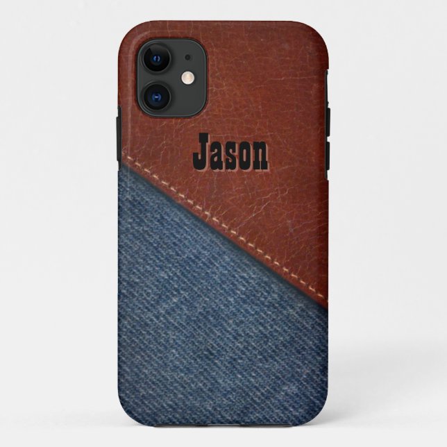 Denim und Leather Case-Mate iPhone Hülle (Rückseite)
