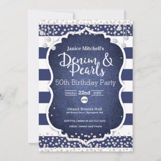 Denim und Pearls Einladung zum Geburtstag