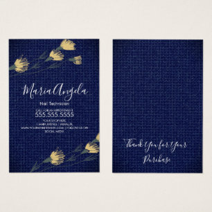 Denim und Wildblumen Gelb Blaue Schmuckkarten