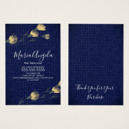 Denim und Wilde Blume Gelbe blaue Schmuckkarten