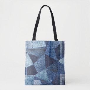 Denim Urban: Distressed Streifen-Patchwork. Tasche