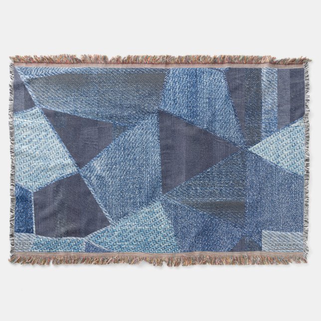 Denim Urban: Distressed Striped Patchwork. Decke (Vorderseite)