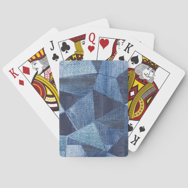 Denim Urban: Distressed Striped Patchwork. Spielkarten (Rückseite)