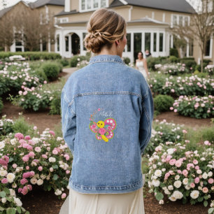 Denim Veste Bleu Papillon Floral