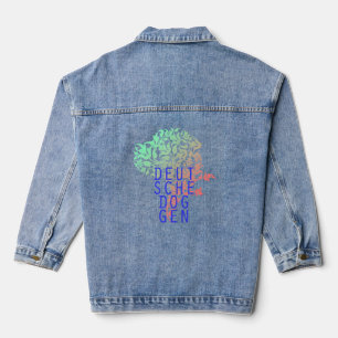 Denim Veste Grande Danse Illustration Florale