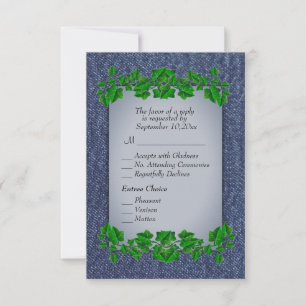 Denim Vines RSVP mit Menü Karte