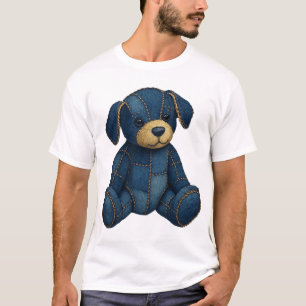 Denim-Welpen-Hund Kunst Lustiger Hund Denim lustig T-Shirt