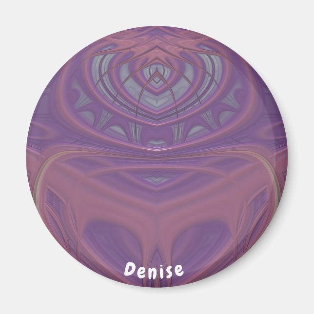 DENISE ~ Lavendel Grau und Rosa Fraktal Design Magnet (Vorne)