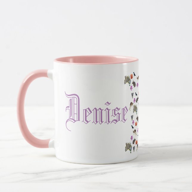 Denise, Name Logo für australische Wildtiere, Tasse (Links)
