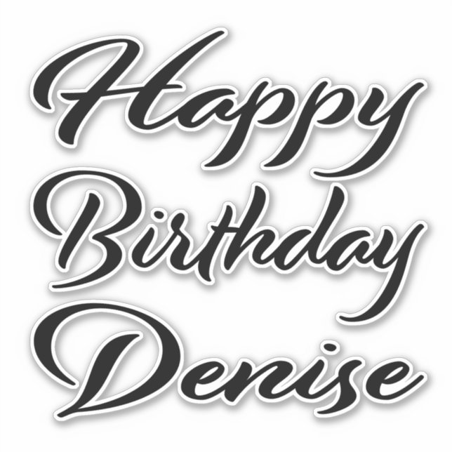 Denise Name Vorname black Sticker Geburtstag (Vorderseite)
