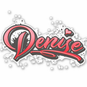 Denise red Heart Graffiti Aufkleber Sticker