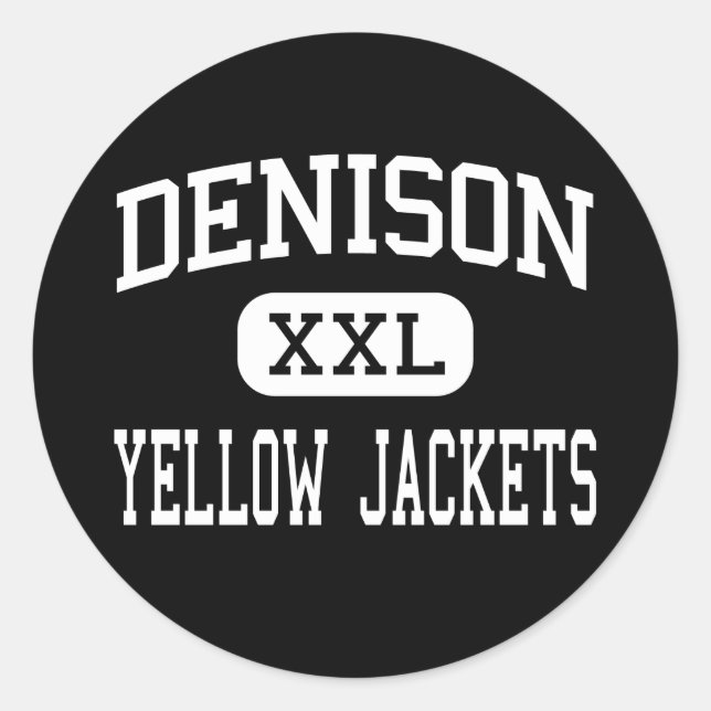 Denison - Gelbe Jacken - High - Denison Texas Runder Aufkleber (Vorderseite)