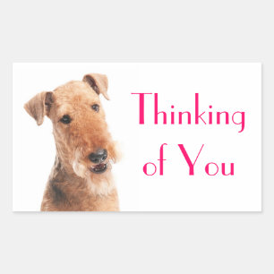 Denk an Dich Airedale Welpen Hund Aufkleber / Etik