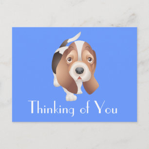 Denk an Dich Basset Hound Welpe Postkarte