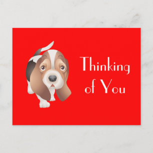 Denk an Dich Basset Hound Welpe Postkarte